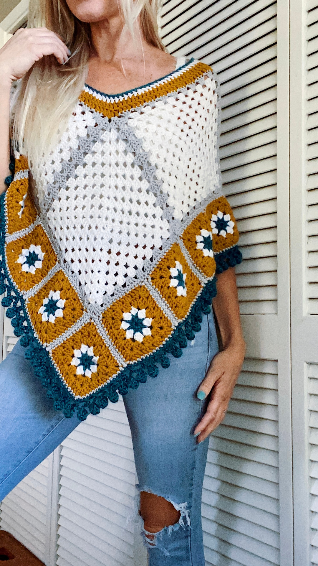 CROCHET PATTERN - The Granny Poncho Crochet Pattern