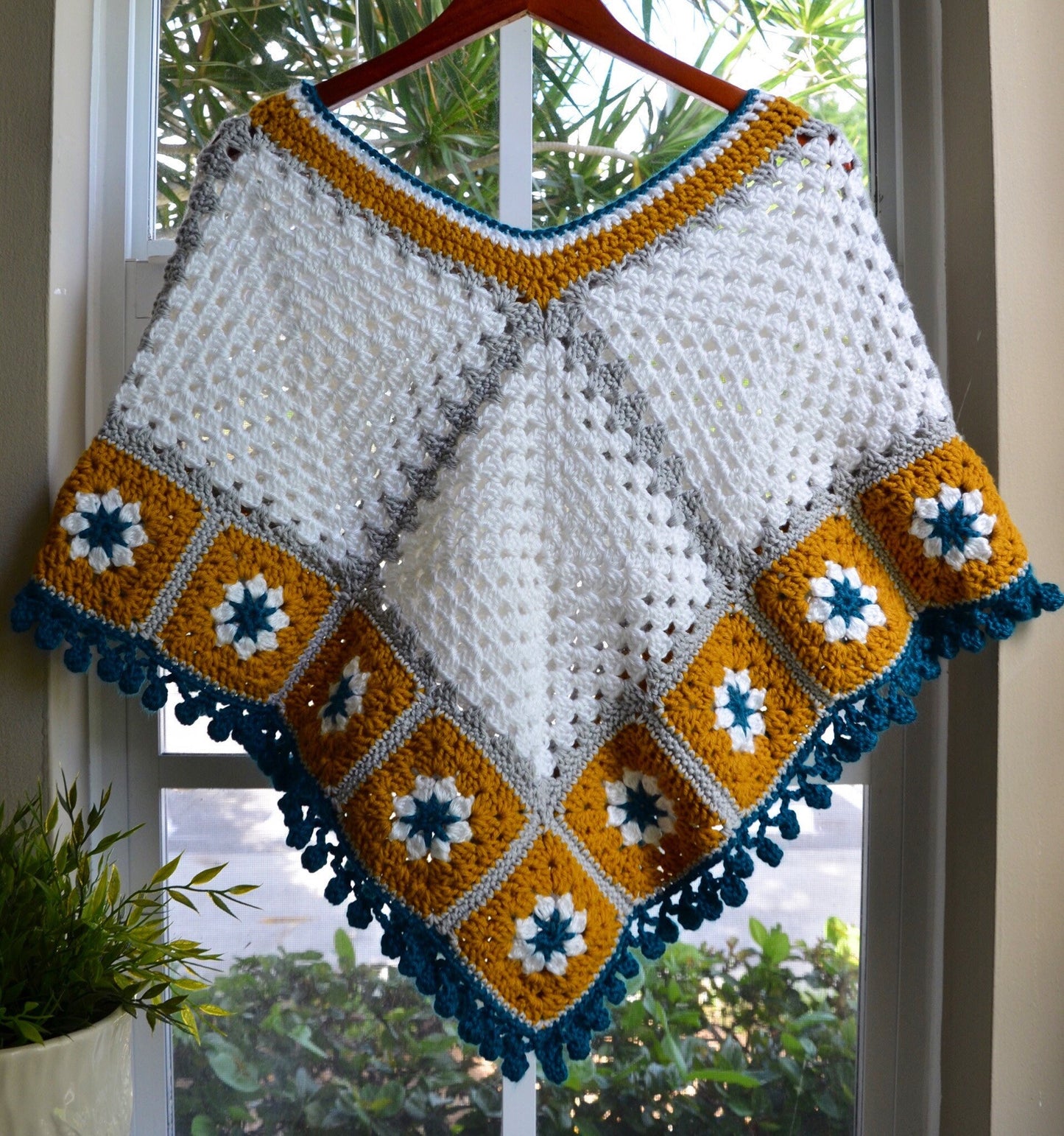 CROCHET PATTERN - The Granny Poncho Crochet Pattern