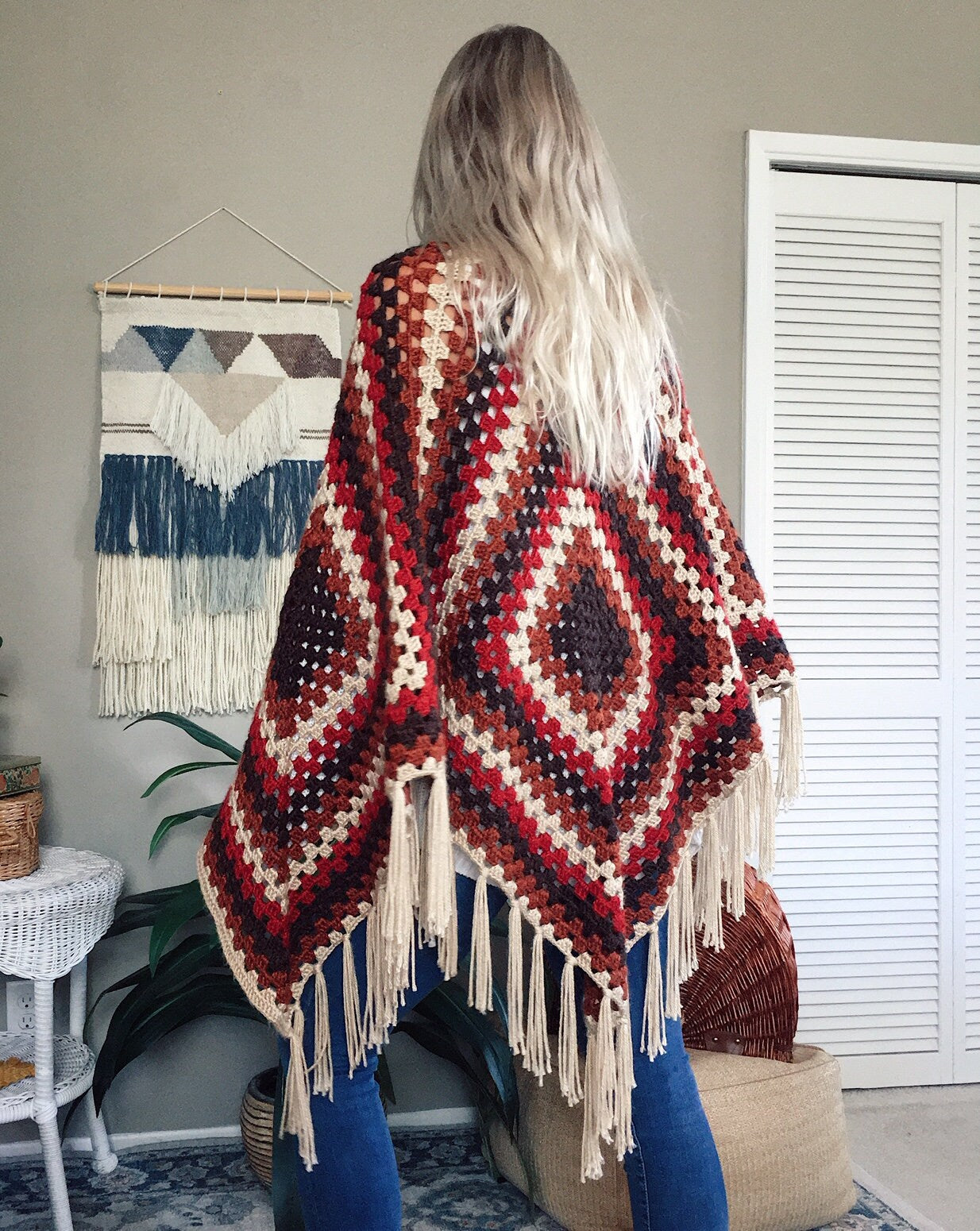 CROCHET PATTERN - Granny Square Shawl Crochet Pattern