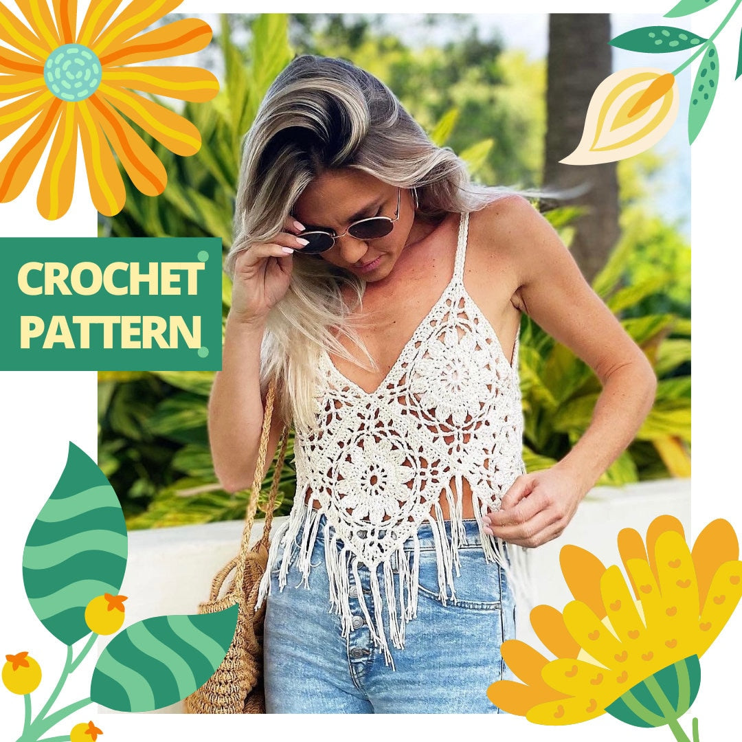 CROCHET PATTERN - Boho Crop Top Crochet Pattern