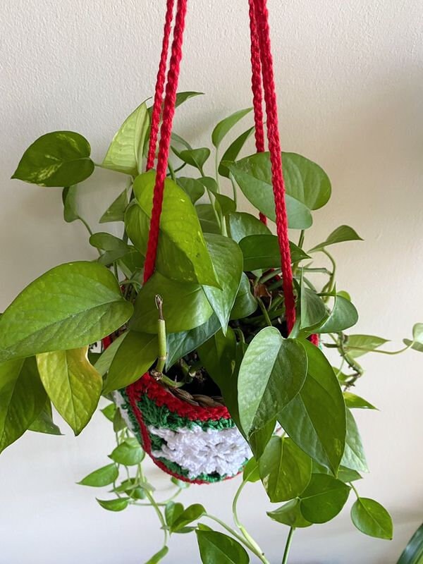 CROCHET PATTERN - Snowflake Plant Hanger Crochet Pattern