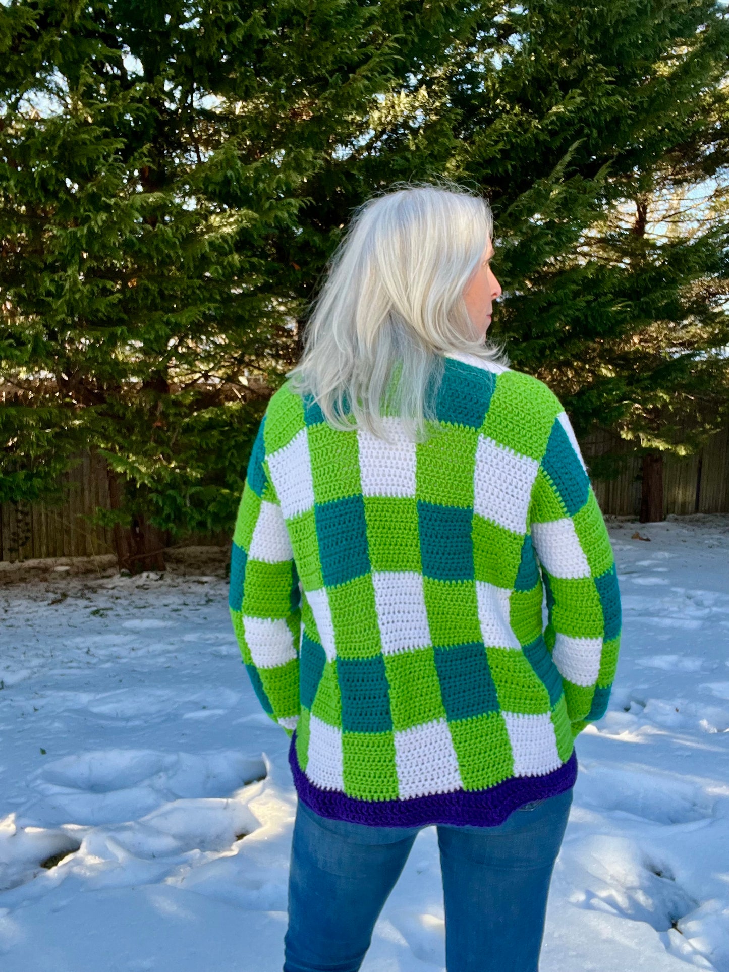 CROCHET PATTERN - The Checkered Cardigan