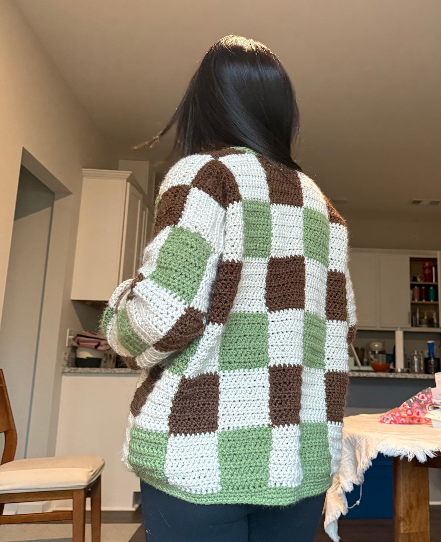 CROCHET PATTERN - The Checkered Cardigan