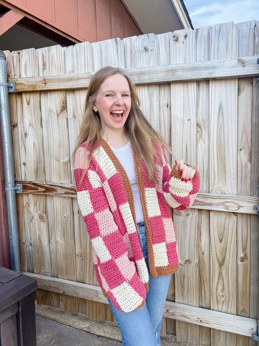 CROCHET PATTERN - The Checkered Cardigan
