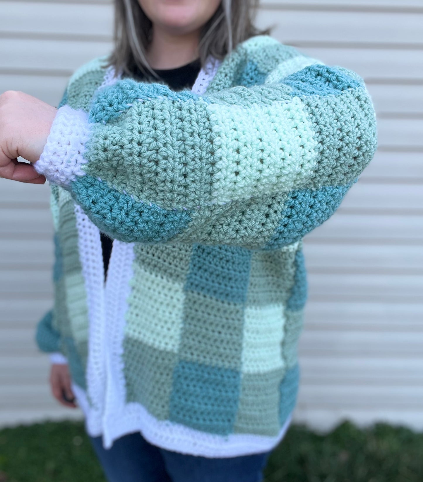 CROCHET PATTERN - The Checkered Cardigan